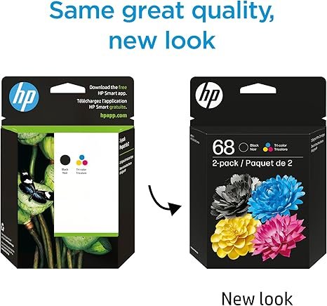 HP 68 Black/Tri-Color Ink Cartridges (2-Pack) | Works Envy 6100e, 6500e Series | Eligible for Instant Ink